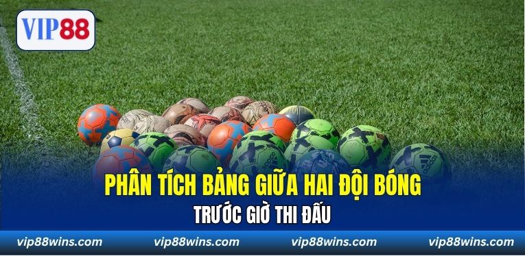 Phân tích bảng giữa hai đội bóng trước giờ thi đấu